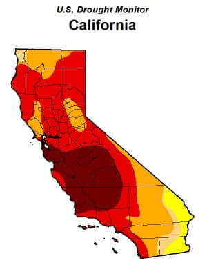 Map of California Drought's Affects on Drinking Water Supply by Angel Water