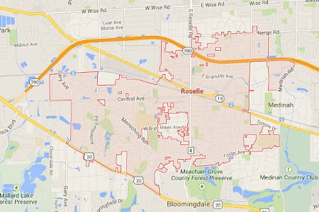 Map of Roselle, IL
