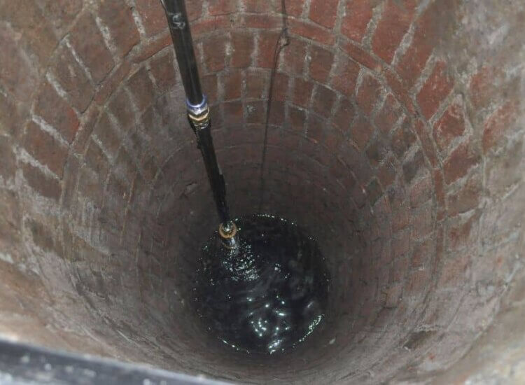 Interior view of a well-maintained private well