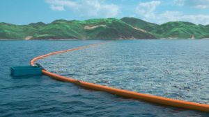 This picture shows what The Ocean Cleanup will look like in 2016.