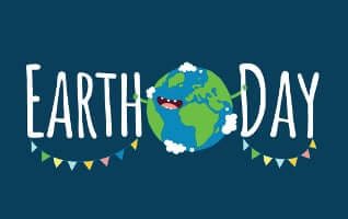 Illustration of World that Says Earth Day