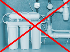 Photo of a lower-quality water filtration system.