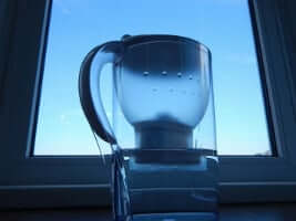 Photo of a water filtration pitcher.