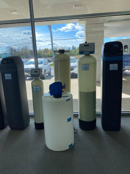 Image of a chlorine injection system and other water treatment products at Angel Water