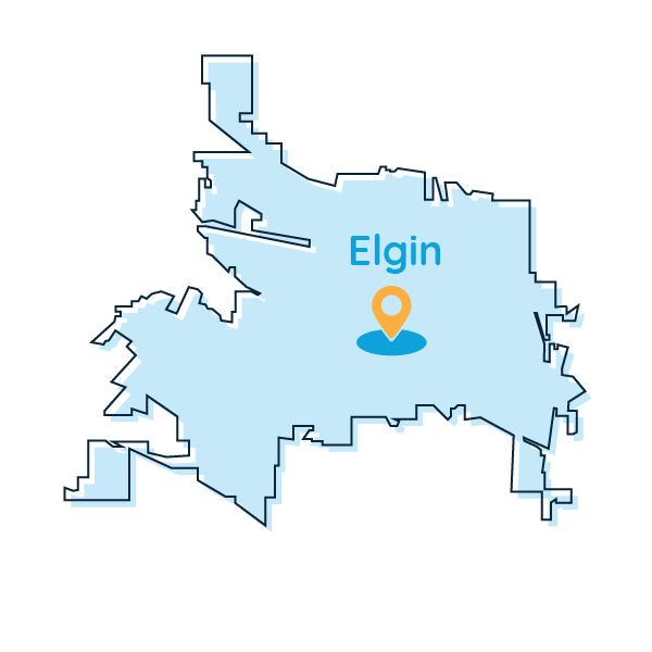 Map of where Elgin provides water