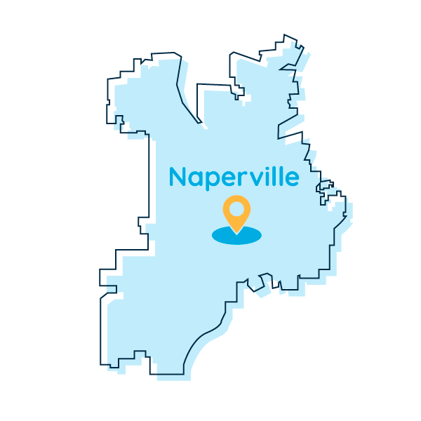 Map of where Naperville provides water