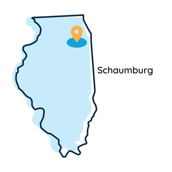 Map of Illinois indicating where Schaumburg water is delivered