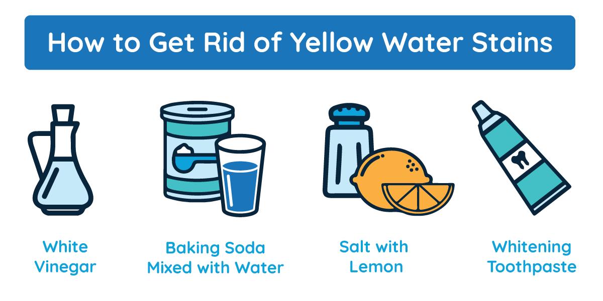 List of different methods for removing yellow water stains
