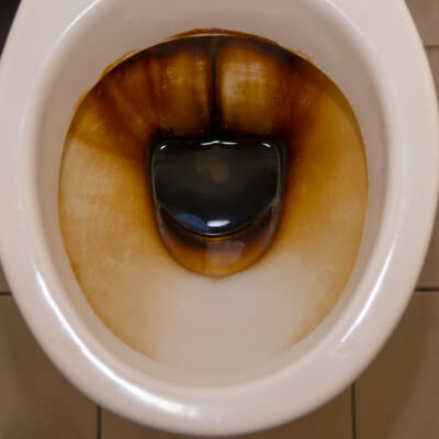 Brown/black streaks in toilet building up after a couple weeks of