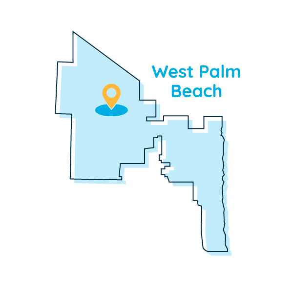 Text Map of West Palm Beach water region