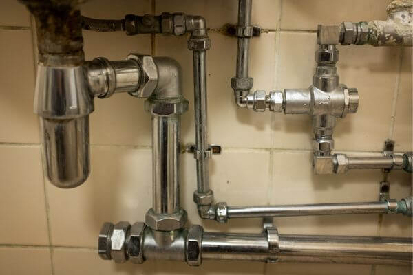 Old metal plumbing pipes