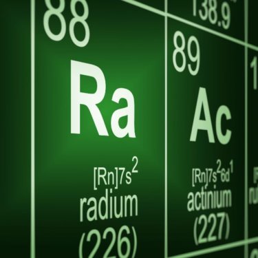 Periodic table with radium highlighted