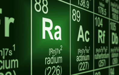 Periodic table with radium highlighted