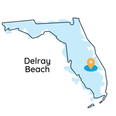 Map of Florida indicating where Delray Beach water is delivered