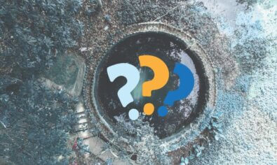 Well with question marks for blog on how to choose a water softener system for well water
