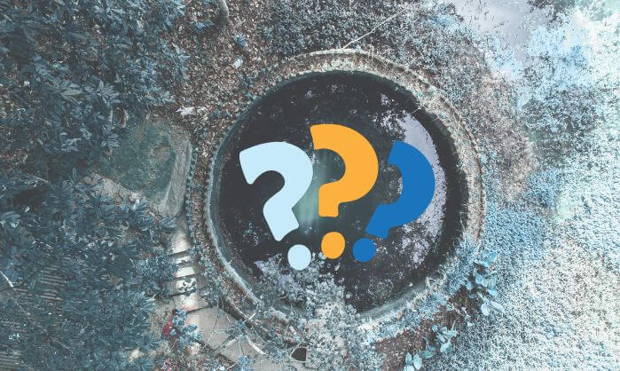 Well with question marks for blog on how to choose a water softener system for well water