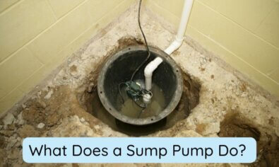 Sump pump in a basement