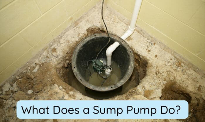 Sump pump in a basement